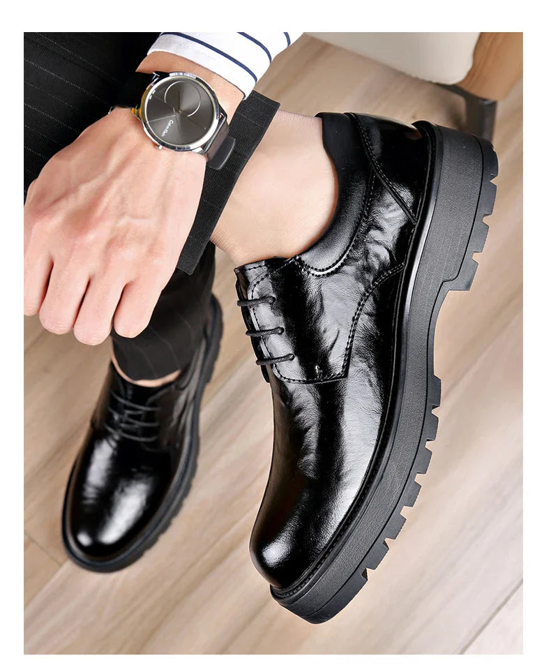Men Comfortable Leather Work Shoes for Long Standing