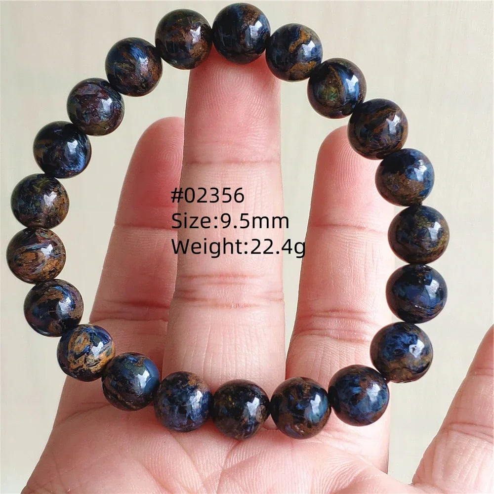 Natural Blue Pietersite Bracelet Women Men Beads Round Beads Chatoyant Cat Eye Fire Pietersite Namibia AAAAAA