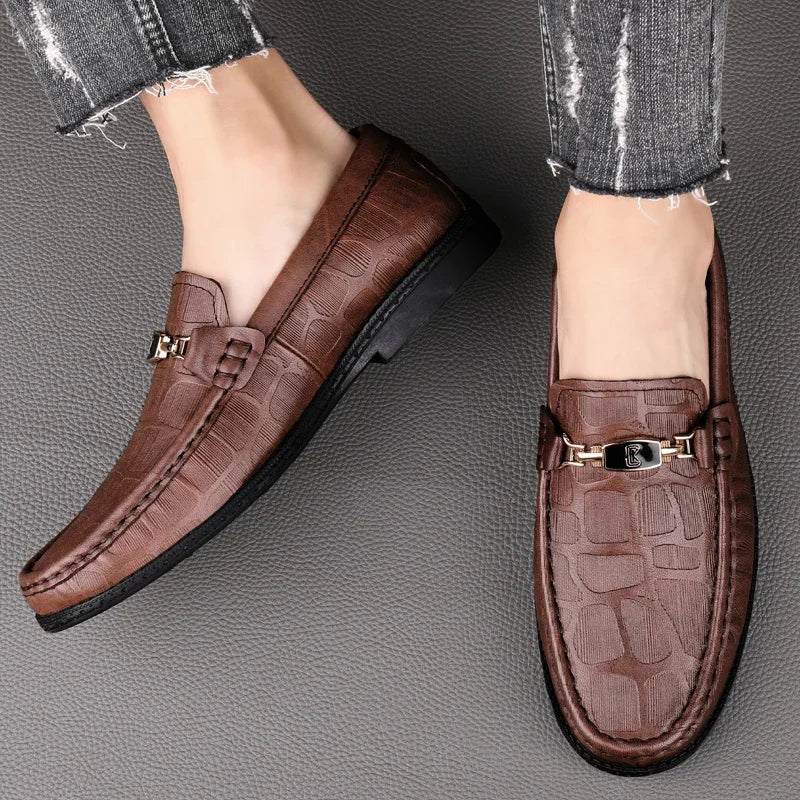 High Quality Mens Loafers Genuine Leather Men's Casual Shoes Brand Driving Shoes Male Comfortable Loafer Men All-match Moccasin