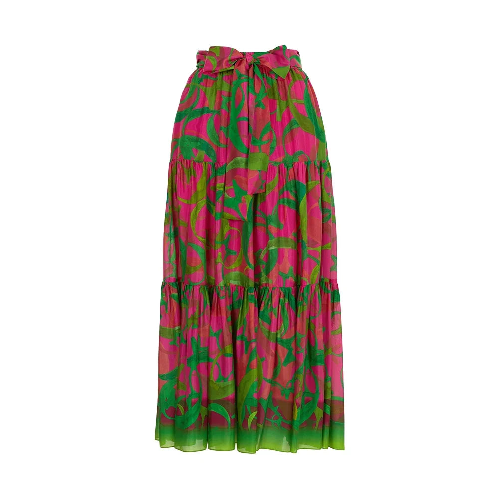 2024 New Summer Women Skirts Lace Up Design loose Skirt Fashion Multicolor Comfort Soft Female Skirts Casual Ladies Skirt