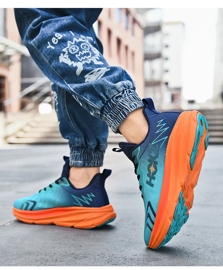 Carbon Plate Air Cushion Running Shoes for Men Soft Chunky Sneakers Women Daily Commuting Shoes Outdoor Casual Walking Shoes