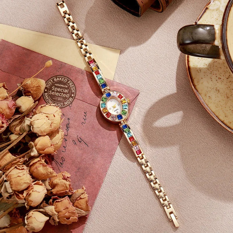 Fashion Rhinestone Women Watch Square Dial Ladies Quartz Watches Bracelet Band Wristwatches