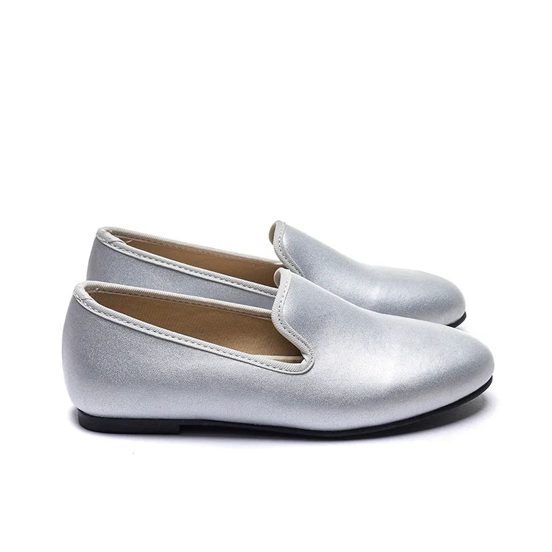 Previous Classic Slip On Dress Shoes Burlap Sliver Leather Classic New Design Boys Girls Casual Shoes For New Spring And Summer