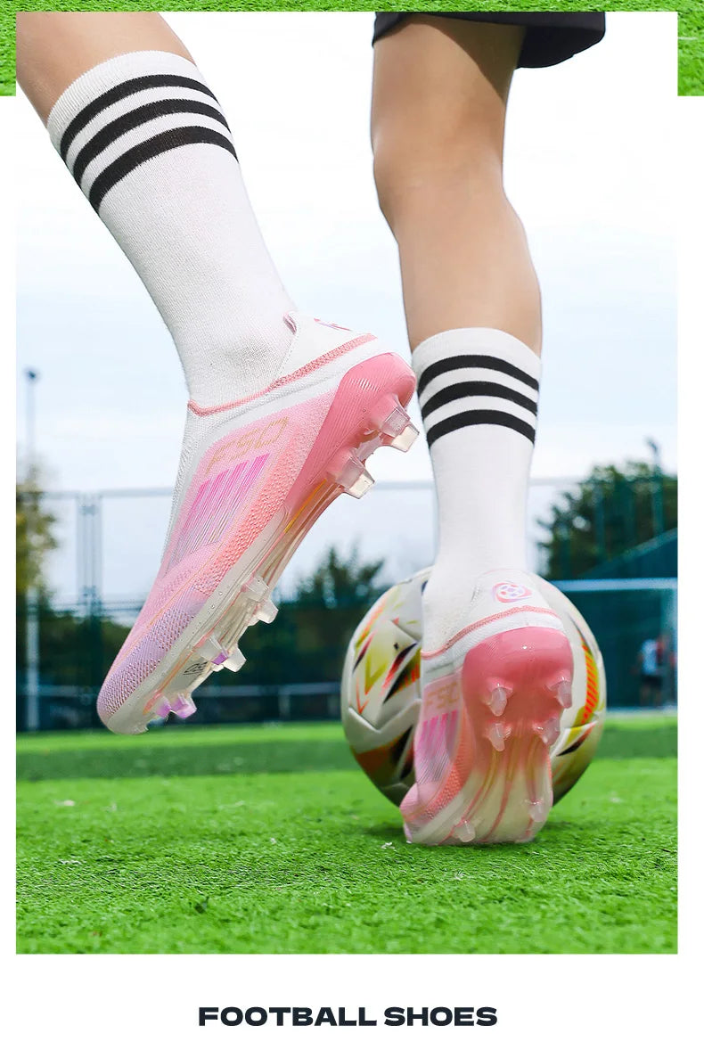 Men Football Boots Long Spikes Match Futsal Soccer Shoes Training TF Ultralight Indoor Sneakers Breathable Cleats Drop Shipping