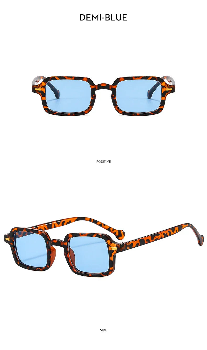 Fashion Luxurious Rectangle Sunglasses Women Oval Vintage Brand Designer Square Sun Glasses Men Shades Female Eyewear Anti-glare