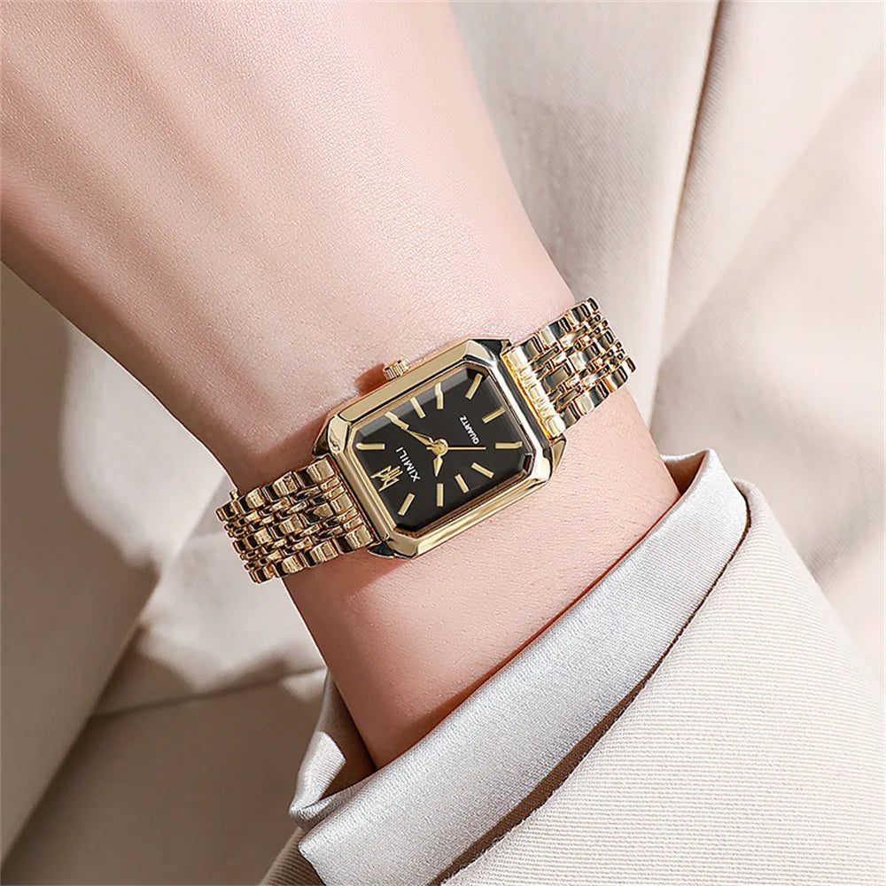 New Women Watch Light Luxury Brand Stainless Steel Ladies Business Watches Female Student Fashion Quartz Wristwatch