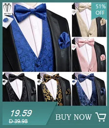 Dark Purple Men Vest Elegant Silk Paisley Jacquard Waistcoat Jacket NeckTie Hanky Cufflinks for Men Business Party Hi-Tie