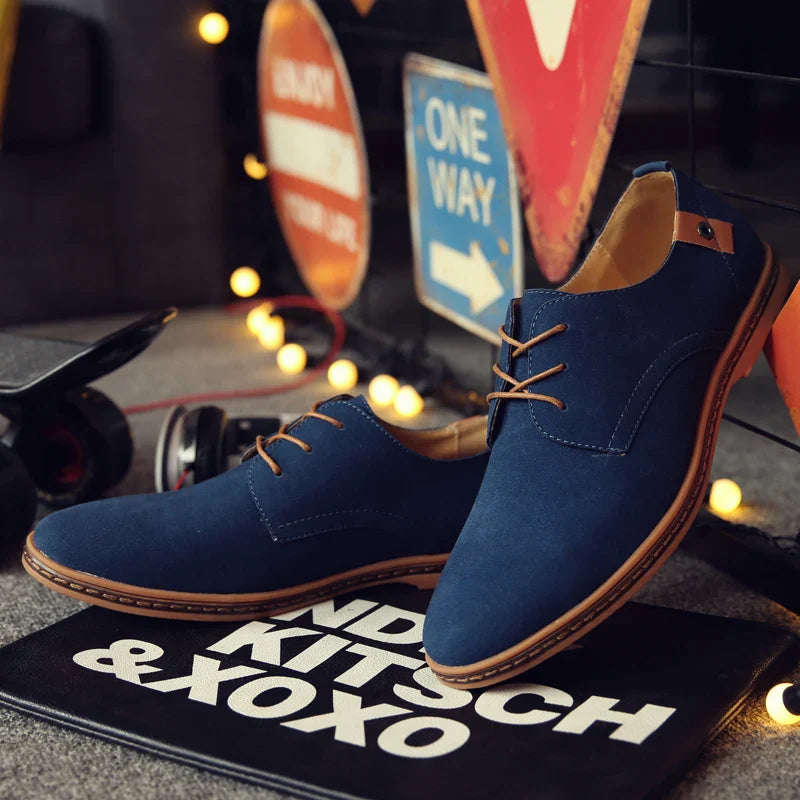 Men’s leather business casual shoes breathable matte finish spring wear