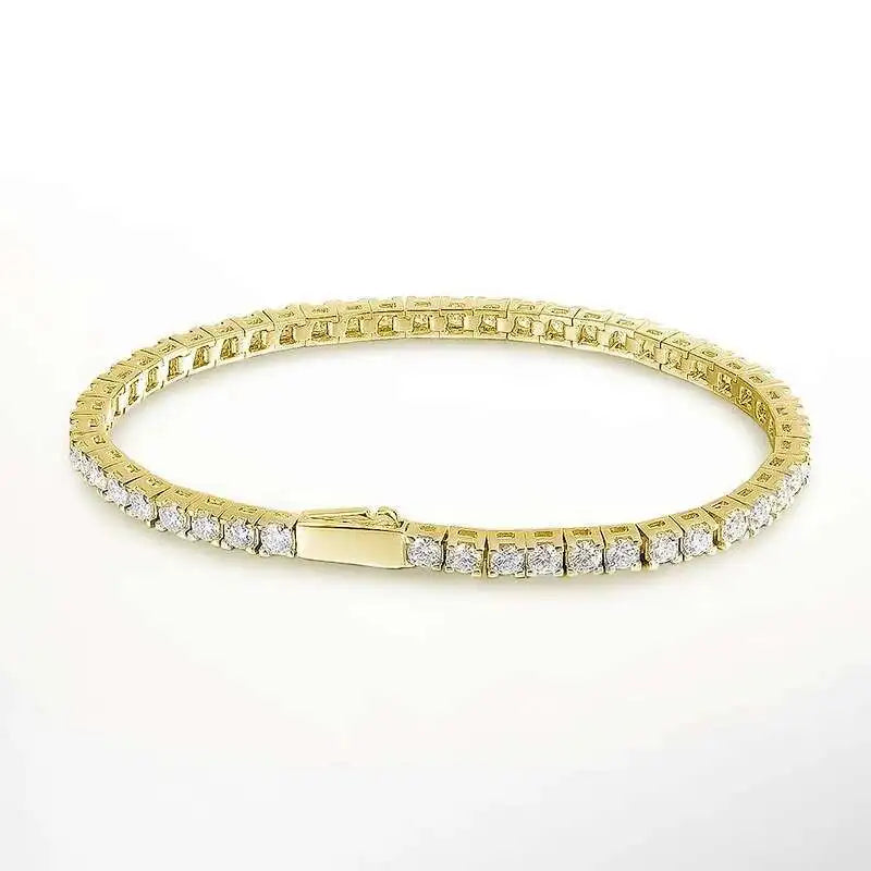gold bracelet men Moissanite Tennis Bracelet Original S925 Sterling Sier Plated White Gold With GRA Bracelets For Women Man