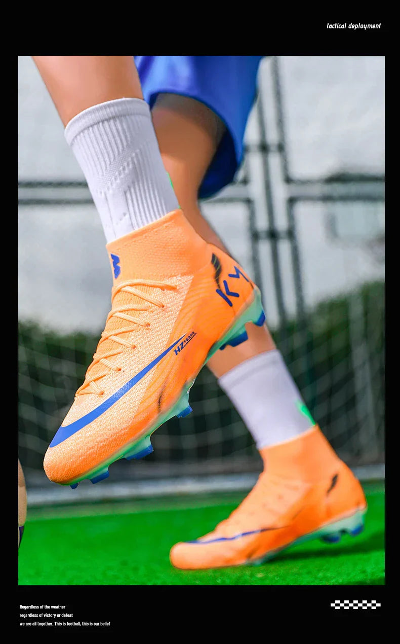 New Men Soccer Shoes Breathable Cleats Football Boots Training Boys Long Spikes Adult Outdoor Sport Non Slip Match Comfortable