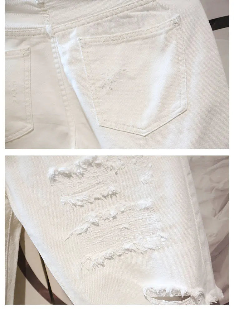 Fashion Cropped Men's Tattered Ripped Shorts