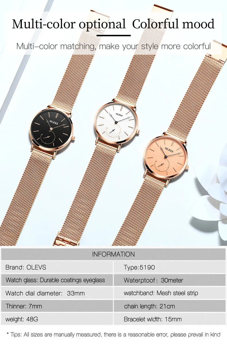 Milanese Steel Band Quartz Women's Watch 5190