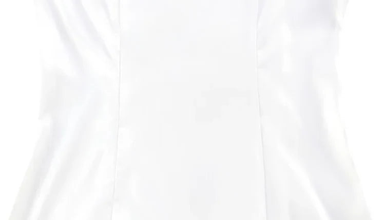 Eelgant Mini Dresses For Women Solid Long Flare Sleeves Turtleneck Sheath Satin Fashion Split Party Slim Fit Female Robe