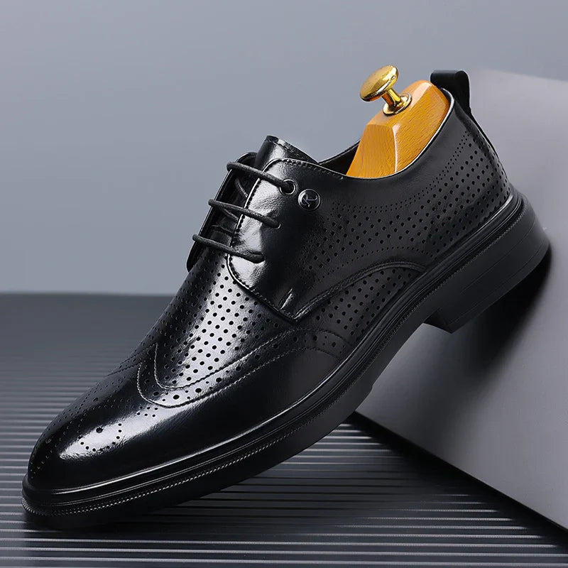 Handmade Men's Oxford Shoes designer Brogue Men Leather Shoes Luxury Fashion Wedding Shoe Business Office Men's Shoes Size 38-44