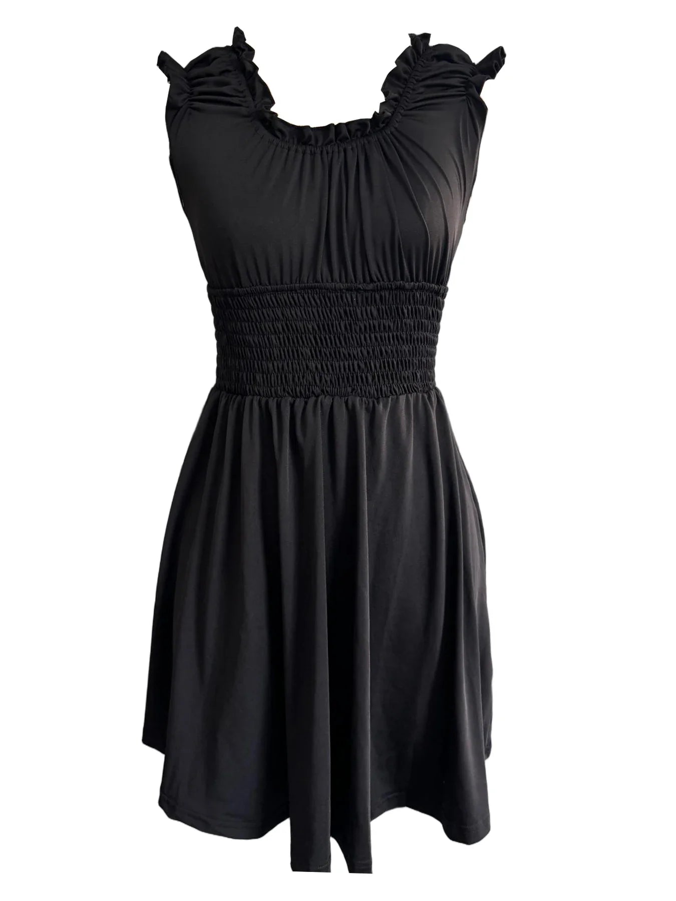 Summer new V-neck slim fit elastic waist women's dress with floral patchwork design, suitable for beach vacations