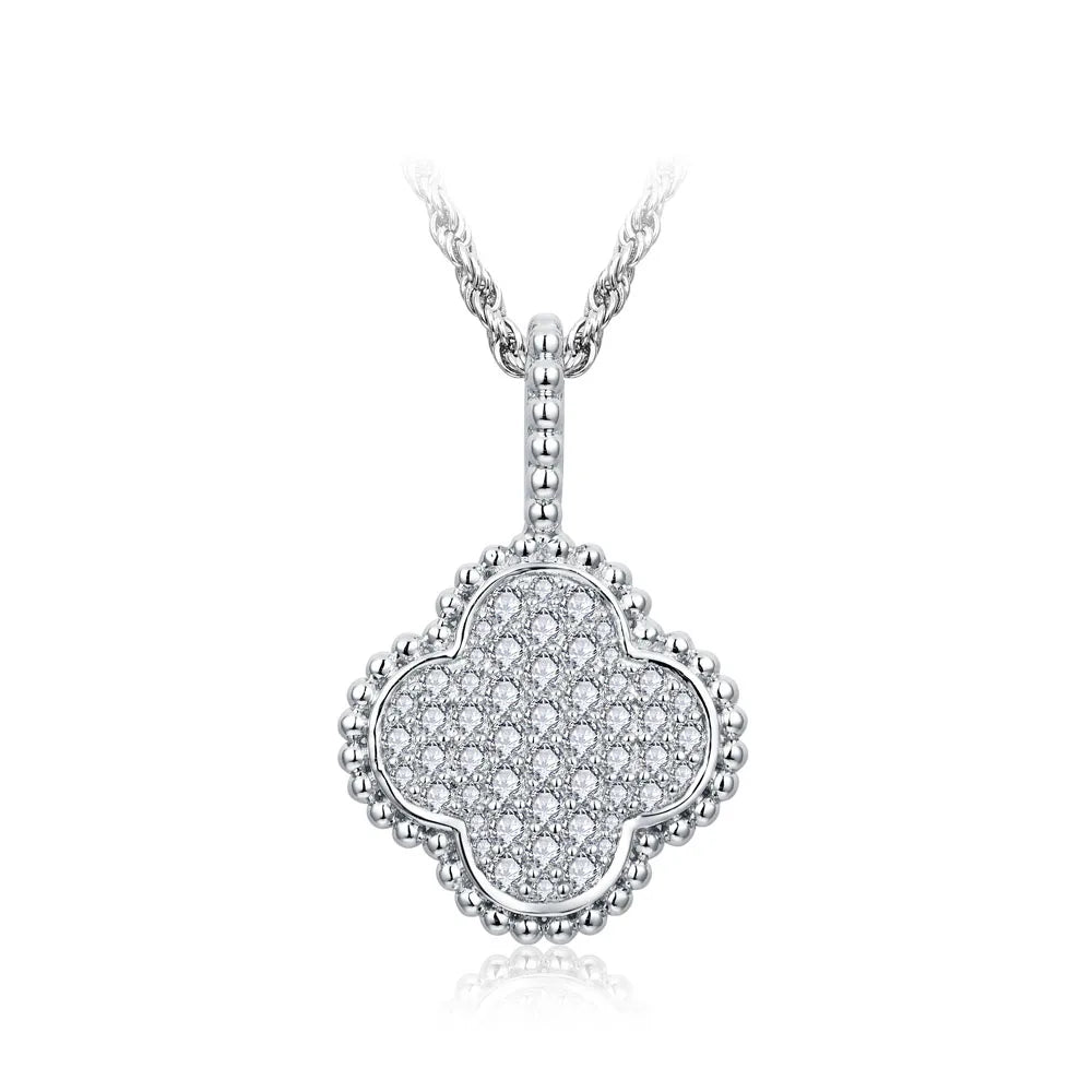 Full Round Moissanite Necklace for Women D Color S925 Sterling Silver Sparkling Pendent Engagement Wedding Party Gift