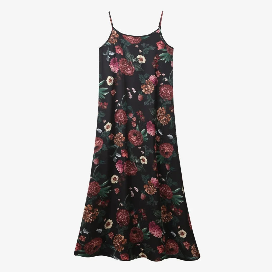 AW25 woman clothing mockneck + elegance slip satin dress matching look adjustable maxi floor length lady wear