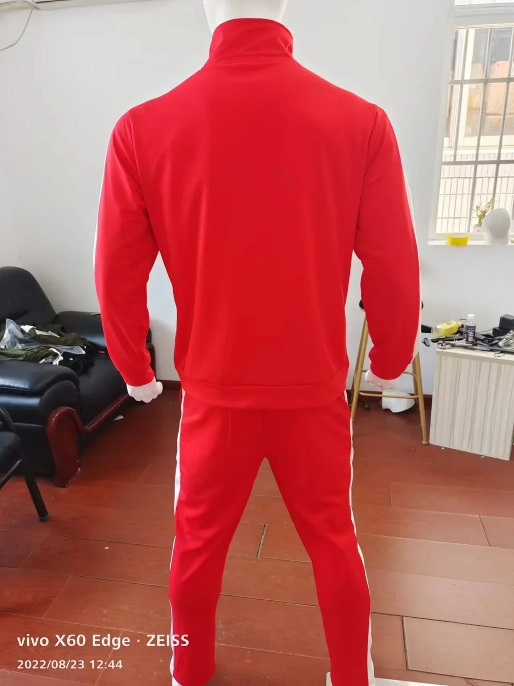 2025 Spring Autumn Men's 2-Piece Set Color Blocking Zipper Stand Collar Casual Sports Jacket Sweatshirt Trousers Suit