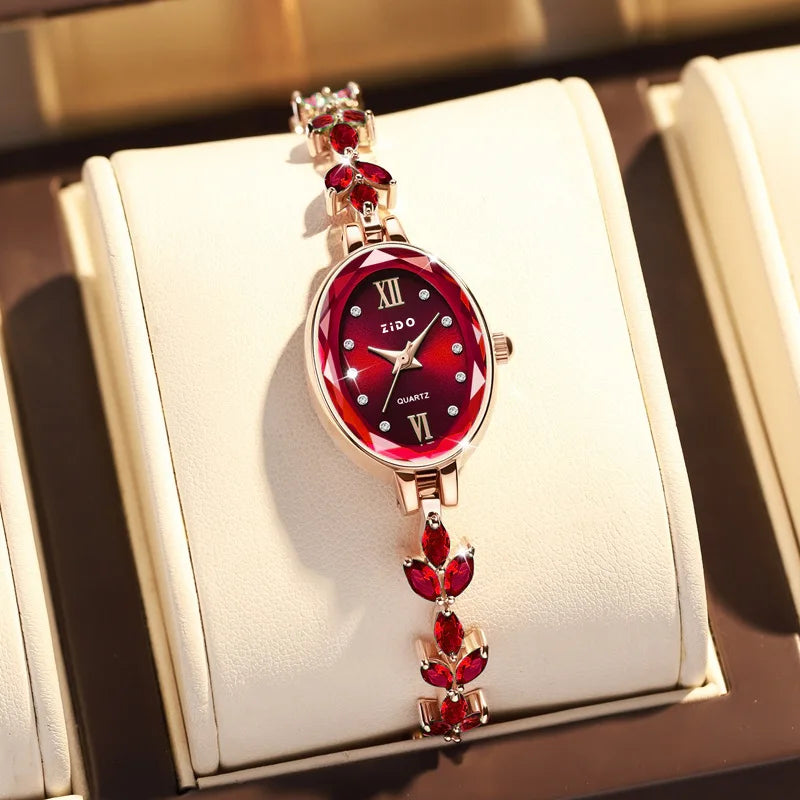 V22 Women's Watches Light Luxury Diamond Inlaid Female Watch Waterproof Oval Ladies Fashion Quartz Bracelet Wristwatch