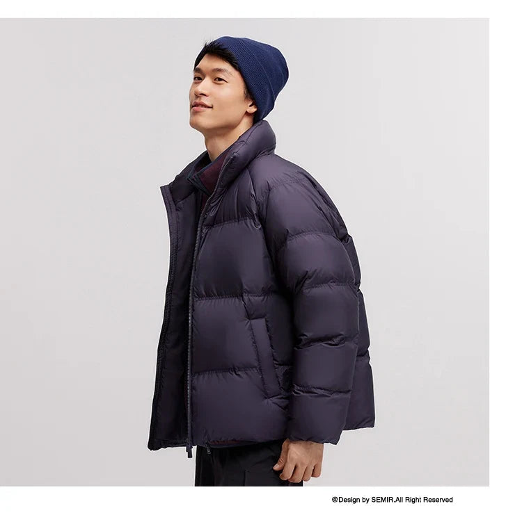 Down Jacket Men 2026 Winter New Thickened Short Coat Three-Proof Thermal Puffer Coat Couple Top Trendy Down Jacket