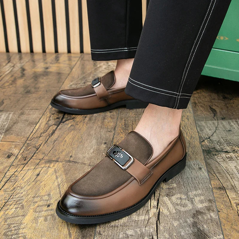 Brand High-quality Brown Loafers for Men Soft Comfortable Men's anti suede Formal Shoes Thick Soled Casual Leather Shoes Mo-2928