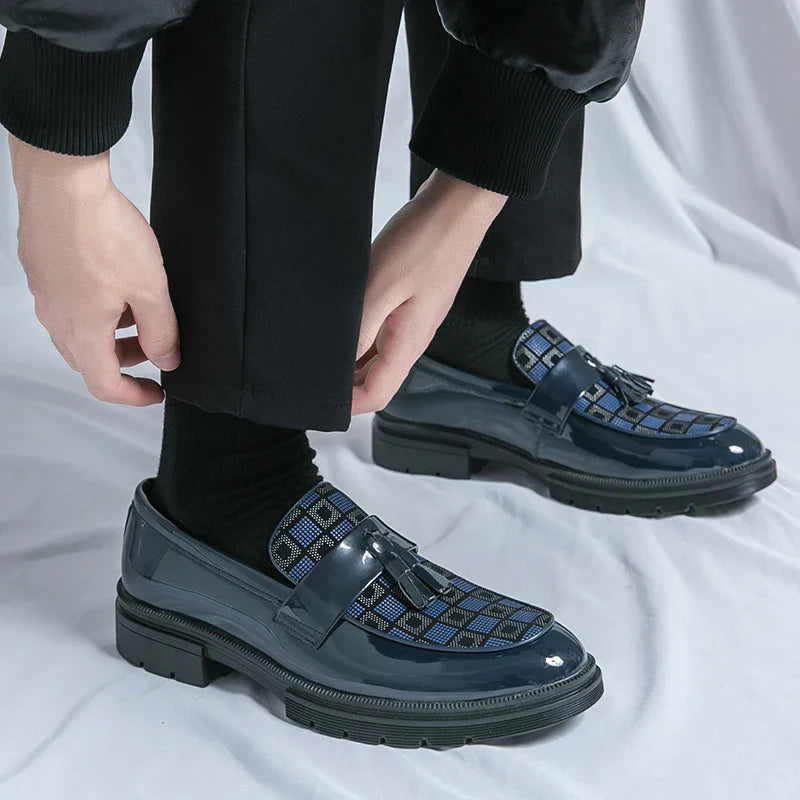 Leather Men Casual Black Tassel Loafers Handmade Soft Leisure Shoes Breathable Slip-On Comfortable for Drive Footwear Moccasins