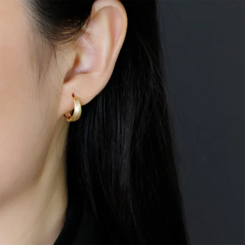 925 Sterling Silver Premium Matte Minimalism Unisex Huggies Ear Hoops Earrings for Women Gothic Piercing Men's Jewelry