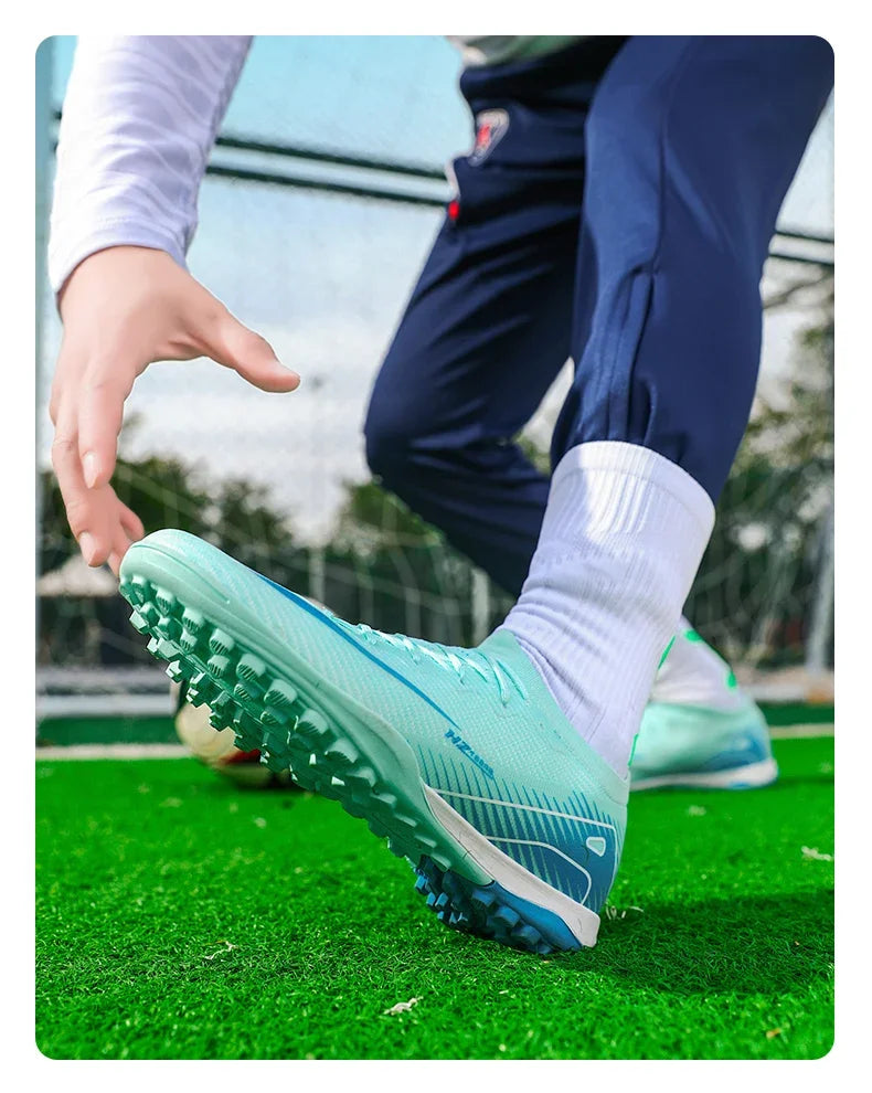 New Men Football Boots Ultralight Soccer Shoes Cleats Long Spikes Match Breathable Indoor Sneakers Training Drop Shipping