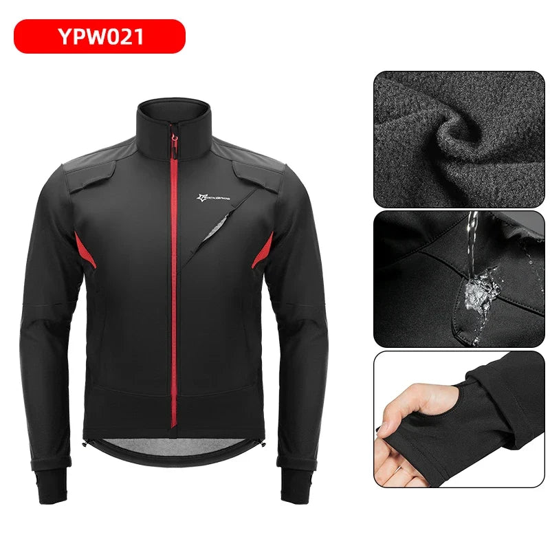 Winter Warmer Bicycle Jackets Windproof Thermal Fleece Bike Tops Coat Men Women MTB Road Sports Cycling Jerseys Jacket