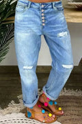 High Waist Mom Jeans Flare Pant