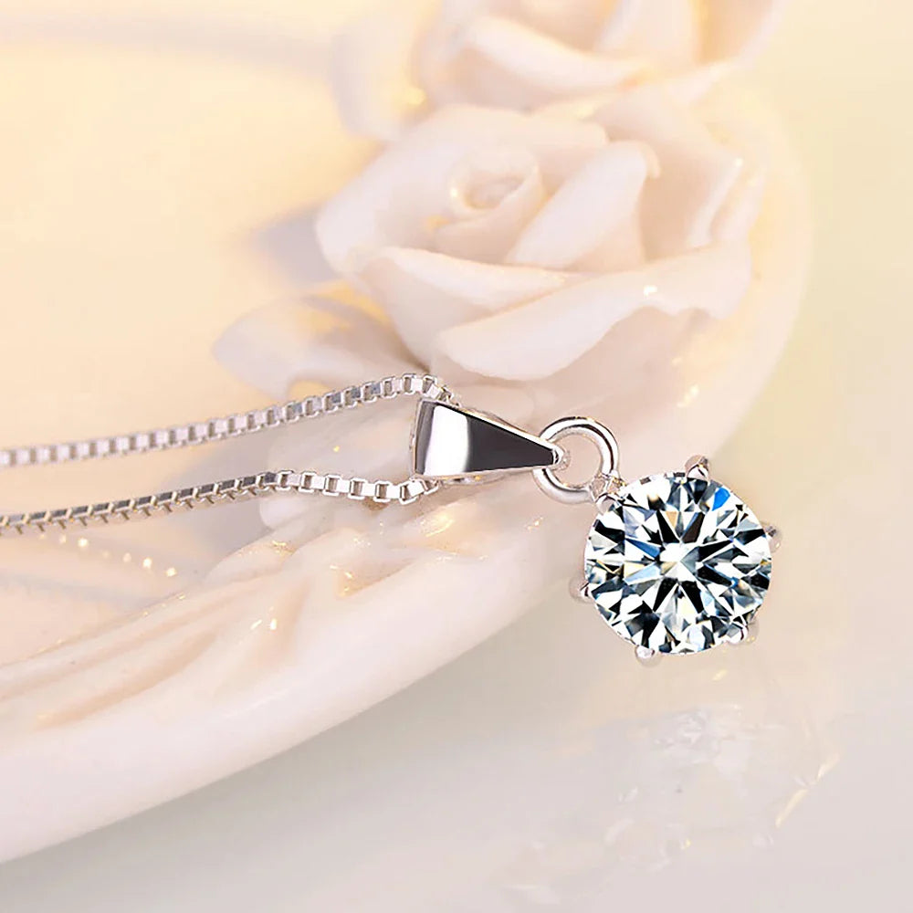 1-10Carat Moissanite Diamond Pendant Necklace for Women S925 Silver D Color VVSI Clarity Solitaire Diamond NeckchainCertified