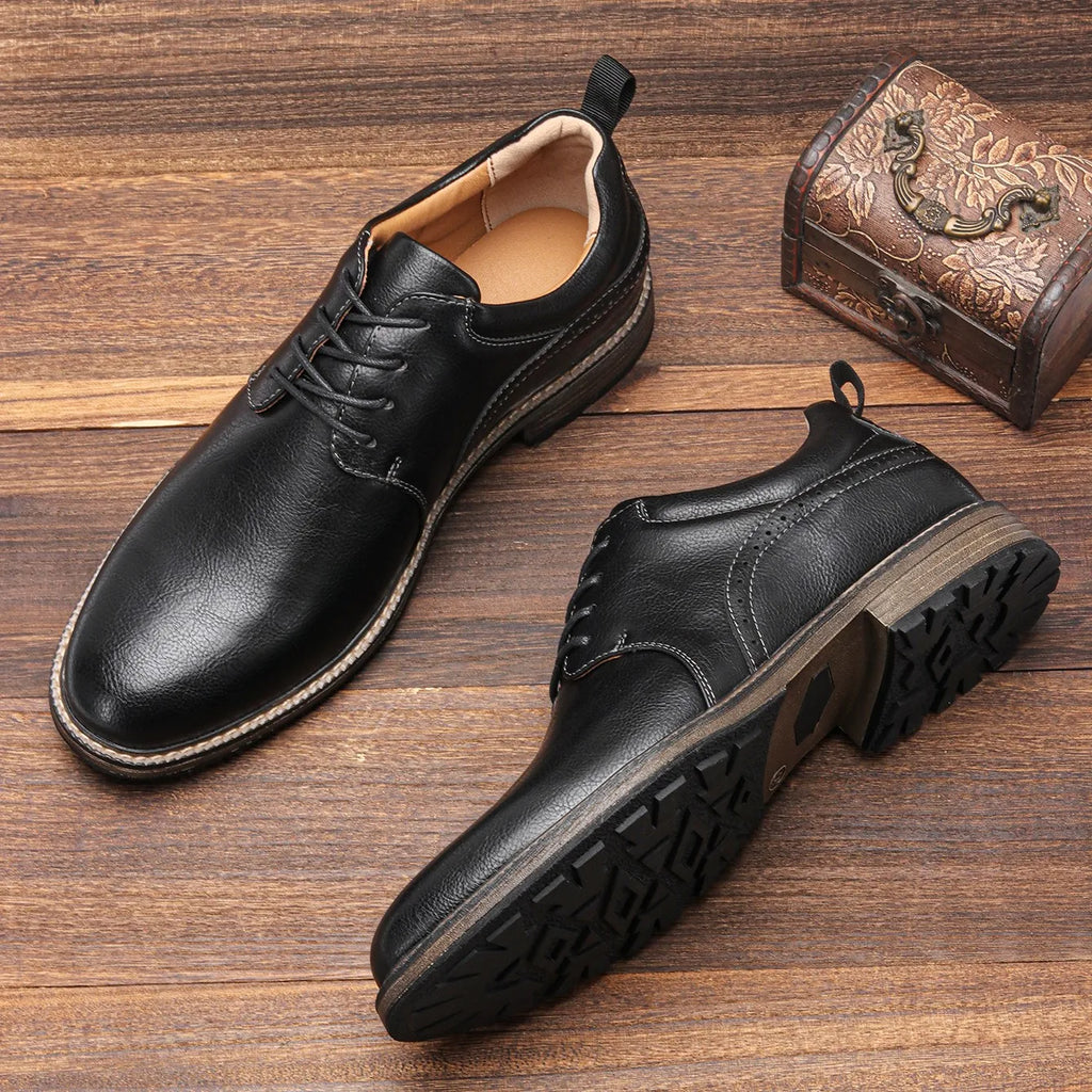 40-46 Size Men's Casual Leather Shoes Comfortable Fashion Brand 2025 Trendy Footwear