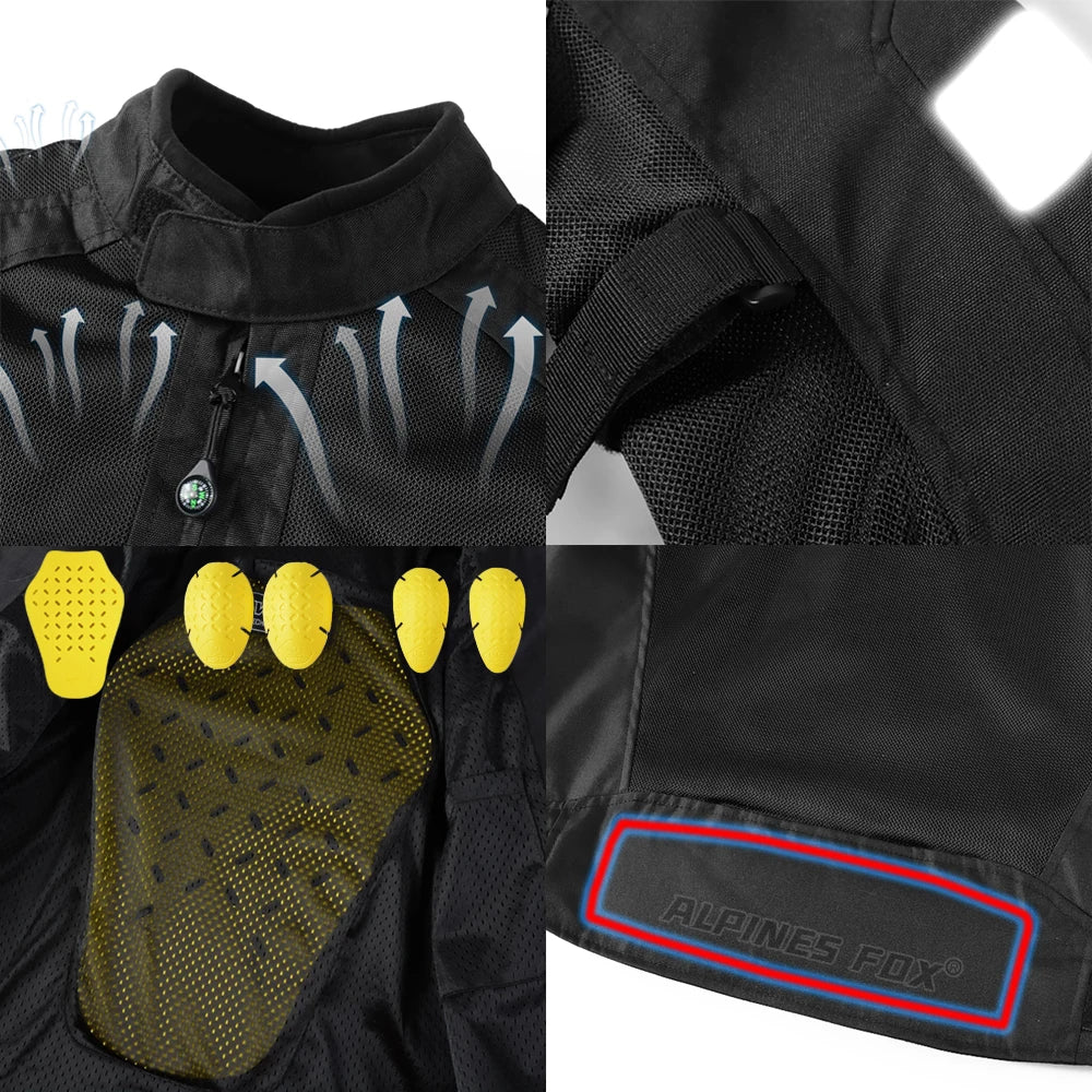 Summer Motorcycle Jacket Men's Motocross Jacket Motorcyclist Jacket Protective Gear Coat Racing Reflective Oxford Clothing M-5XL