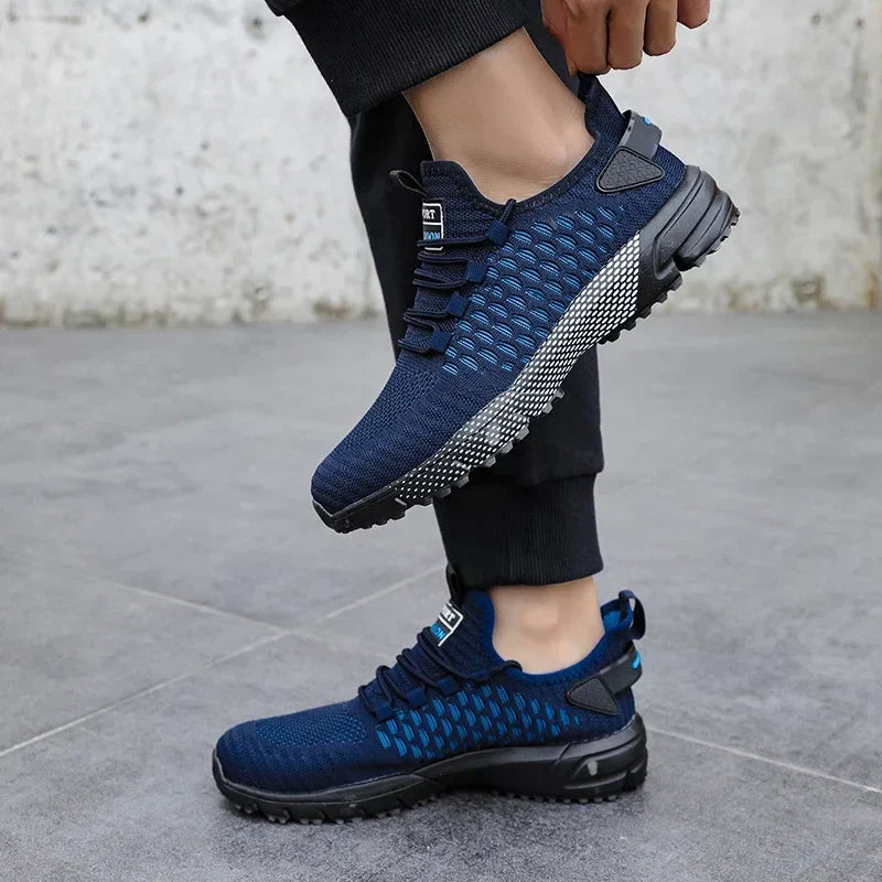 Men's Mesh Shoes Unique Grid Trend Design Breathable Comfortable Running Shoes Summer New Track  Field Basketball Sports Shoes