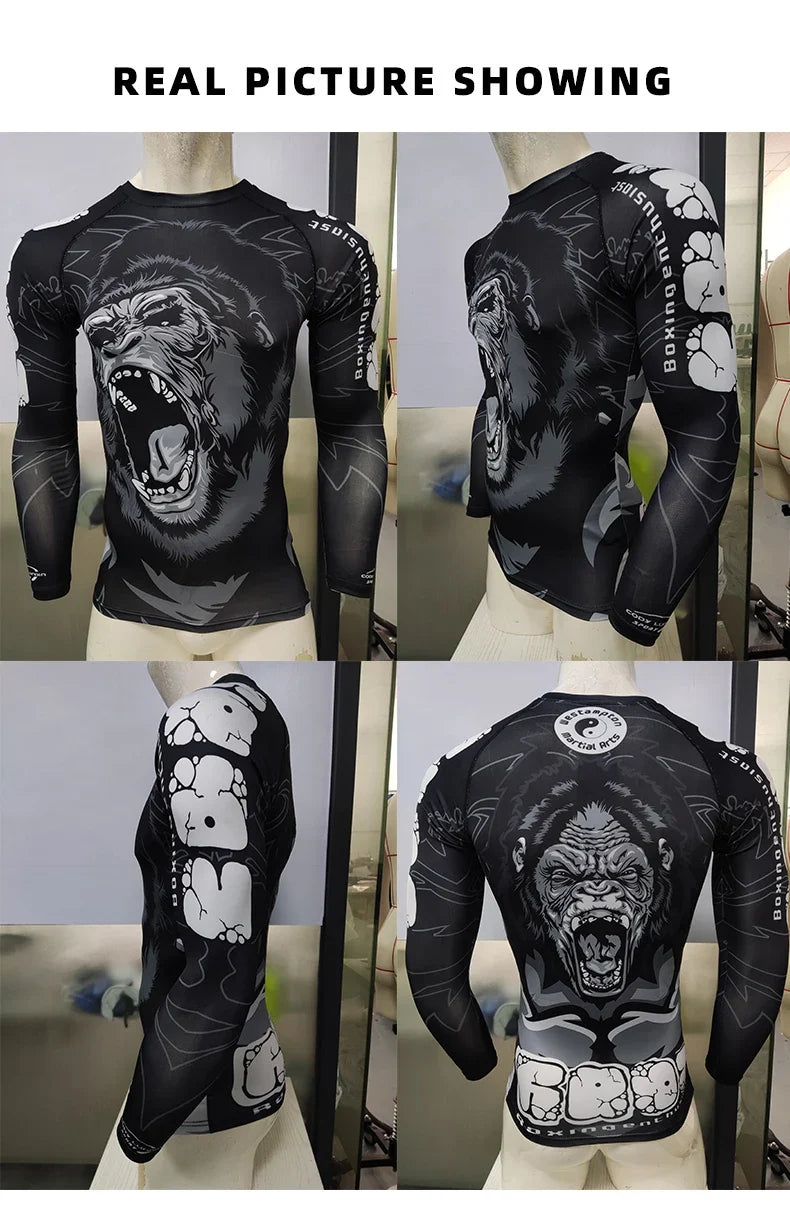 New UPF 50+ Rashguard Men's Surfing T-Shirt Quick Dry UV Protection Breathable Long Sleeve Beach Surf Wear Fitness Running Shirt
