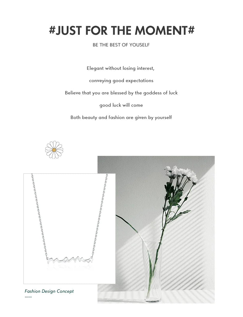 Classic Design 925 Sterling Silver Letter Mama Pendant Necklace For Women Mom Mama Mother's Day birthday Christmas Gift