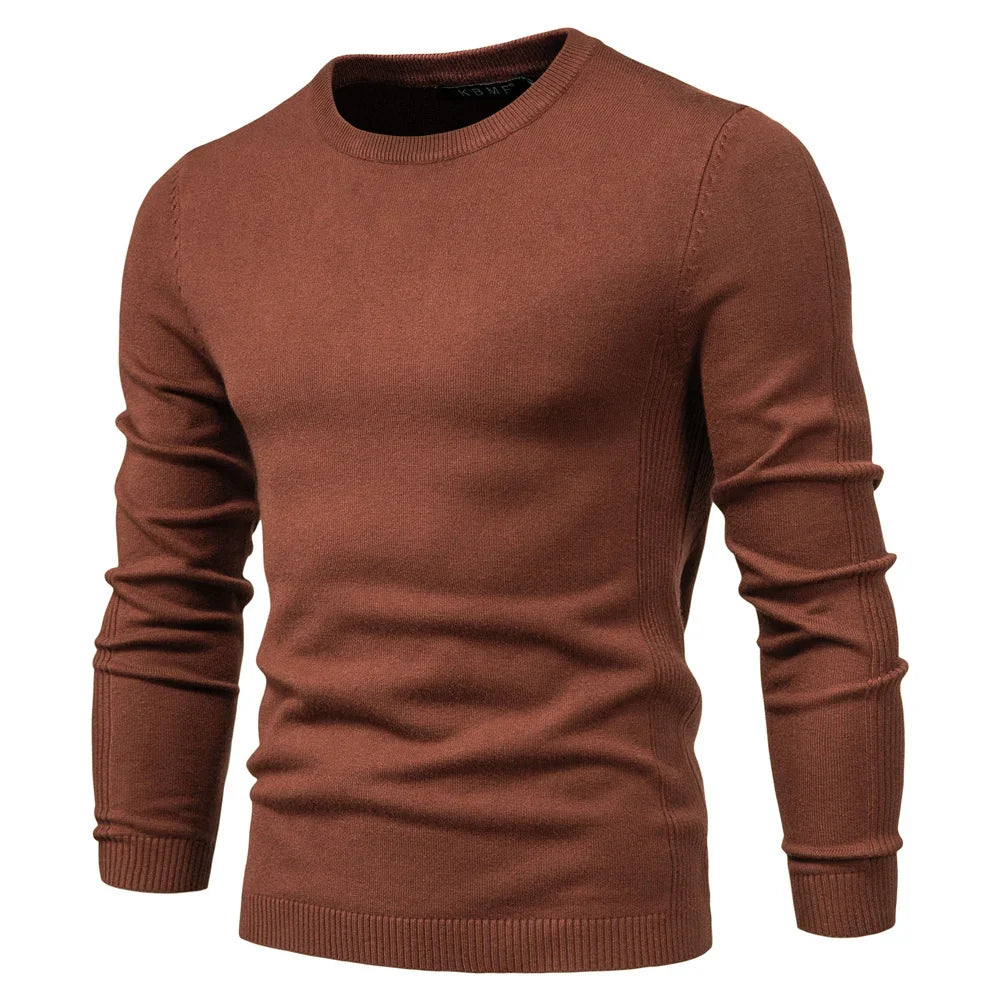 2021 New Winter Thickness Pullover Men O-neck Solid Color Long Sleeve Warm Slim Sweaters Men Men's Sweater Pull Male Clothing