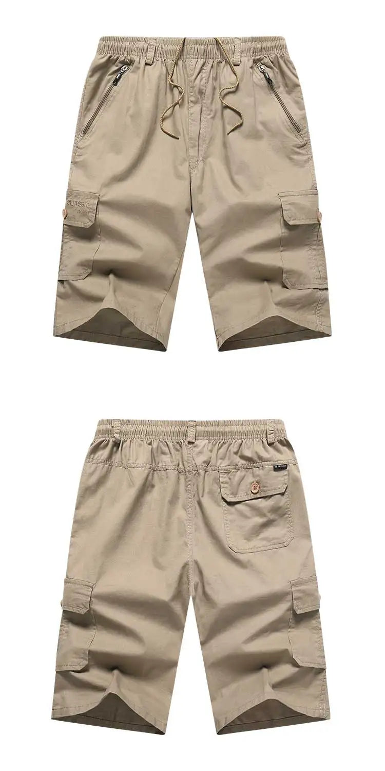 2026 New Men's Cotton Shorts Pants Male Summer Breathable Solid Color Cargo Shorts Fitness Streetwear