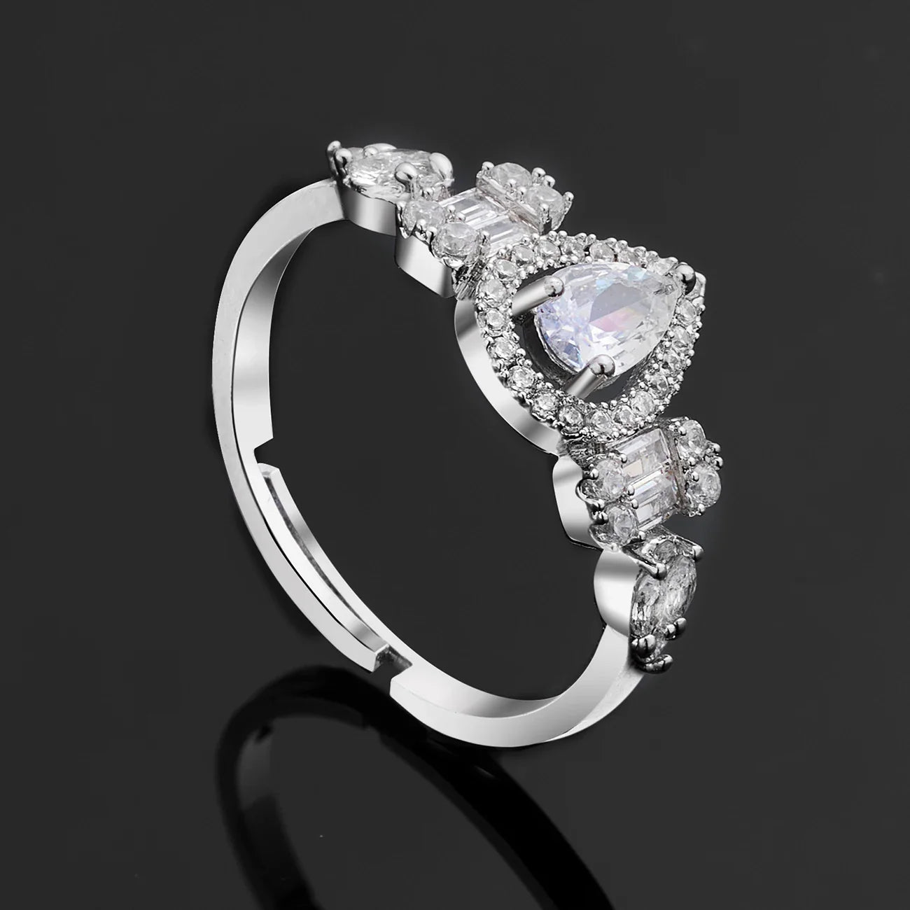 2023 New 4-piece Ring Cubic Zirconia Bridal Wedding Jewelry Set, Dubai Nigeria Crystal Wedding Jewelry Set