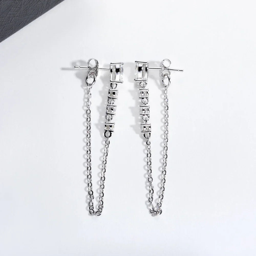 Pear Cut Moissanite Earrings for Women GRA Certified Diamond Pendant Tassel Earring Solid s925 Silver Dainty Ear Ring
