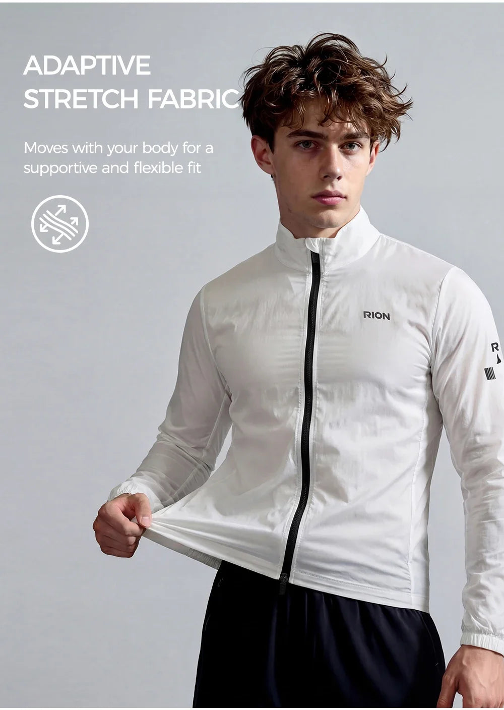 Men Long Sleeve Windbreaker Sports Trench Lightweight Windproof Hiking Fitness Bicycle Coat UPF 50+ Outdoor Outfit Packable