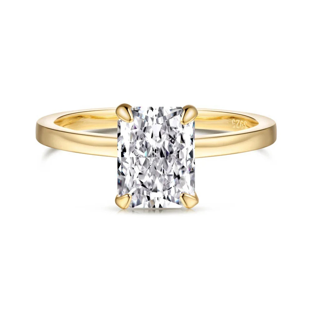 18K Gold Plated 925 Sterling Silver Crushed Ice Cut Lab Sapphire Gemstone Wedding Party Fine Jewelry Rings Wholesale