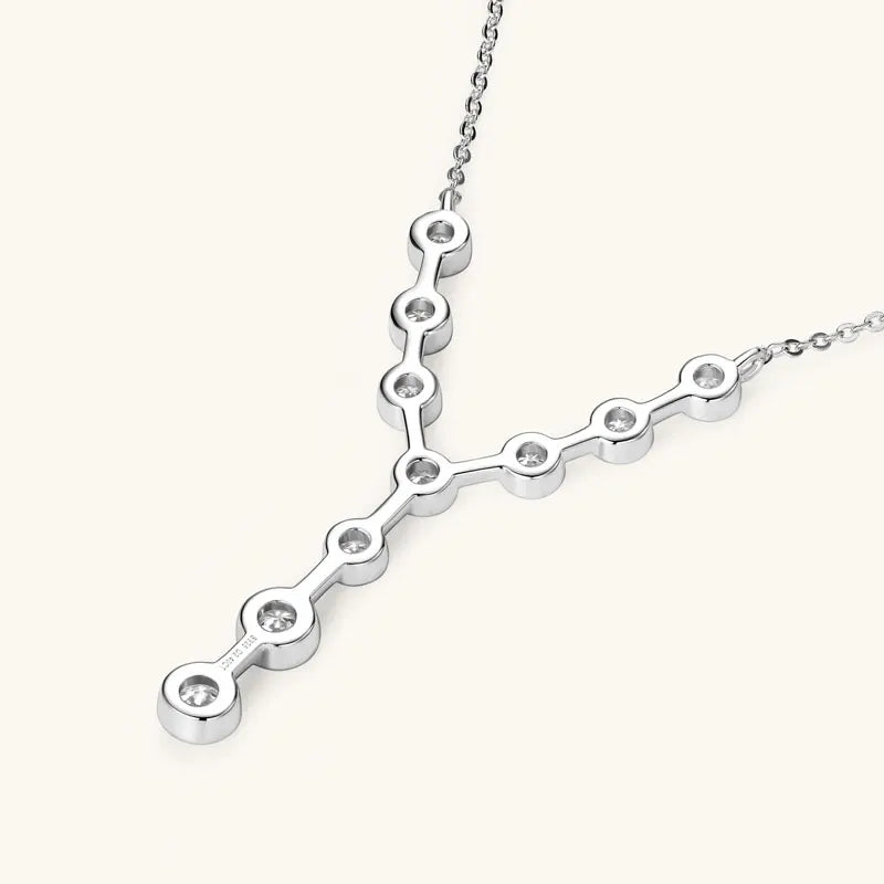 4mm&3mm Moissanite Pendent Necklace 925 Sterling Silver Fashion Sexy Y-Shaped Necklaces for Women 2025 Party Jewelry Gift