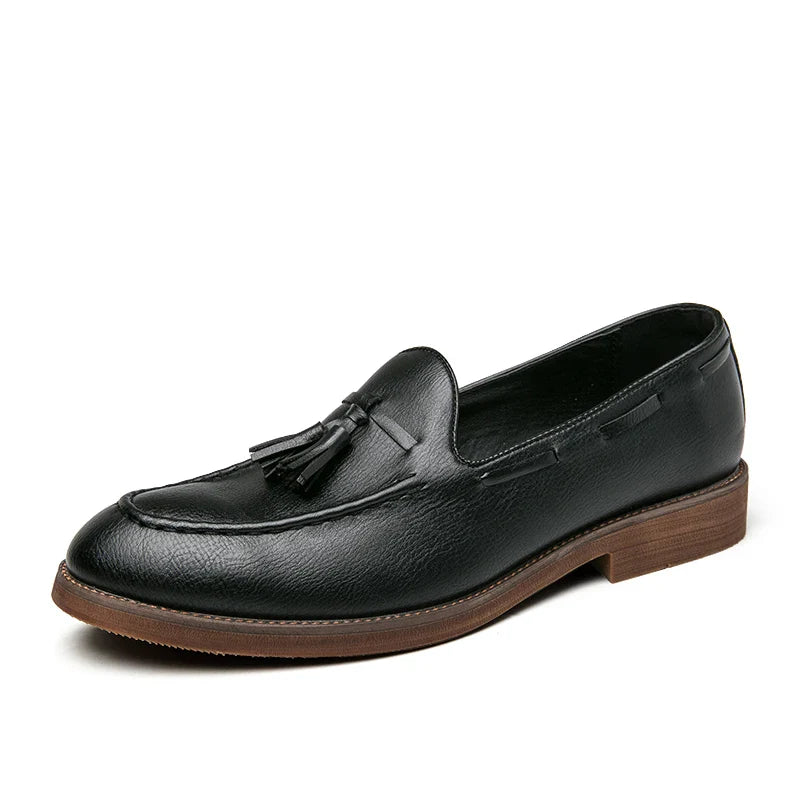 Men Small Fringe Loafers PU Low Heel Business Casual Formal Men Shoes