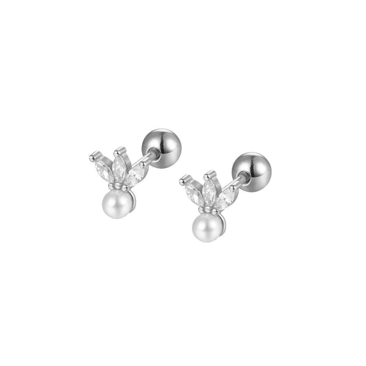 925 Sterling Silver Fashion Love Butterfly Romantic Star Crown Screw Stud Earrings for Women Ear Bone Piercing Jewelry