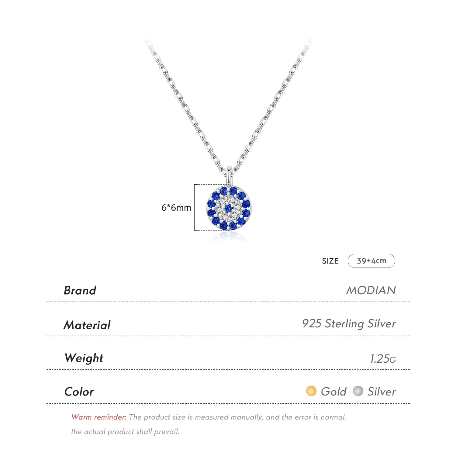 Blue Eye Necklace 925 Sterling Silver Zirconia Eyes Pendant Necklaces Trendy Link Chain Jewelry Gifts For Women Girls