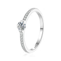 0.3ct 4mm D VVS1 Moissanite Rings for Women Sparkling Wedding Eternity Bands S925 Sterling Silver Jewelry Classic Ring