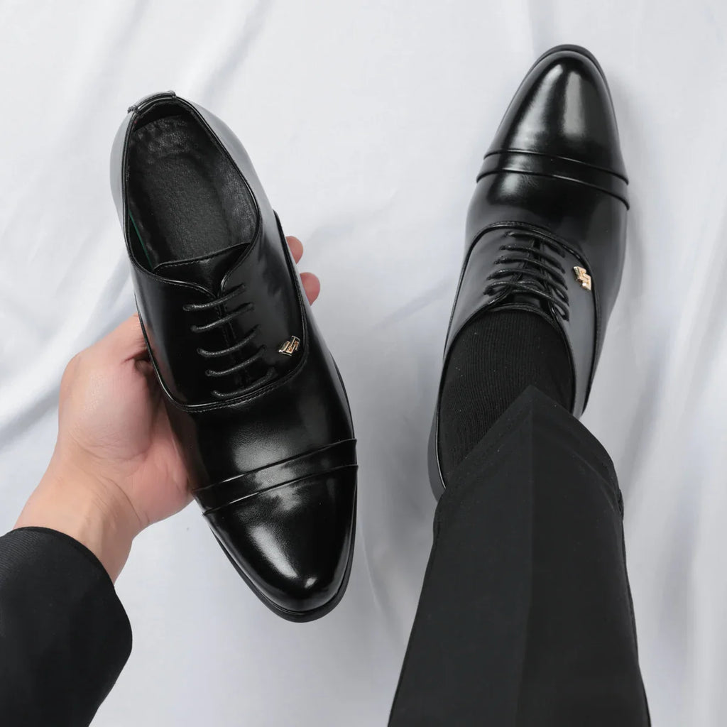 Trendy Men's Casual Black Brown Lace Up Oxford Cuban Shoes Gentleman Business Flats Dress Homecoming Footwear Zapatos Hombre