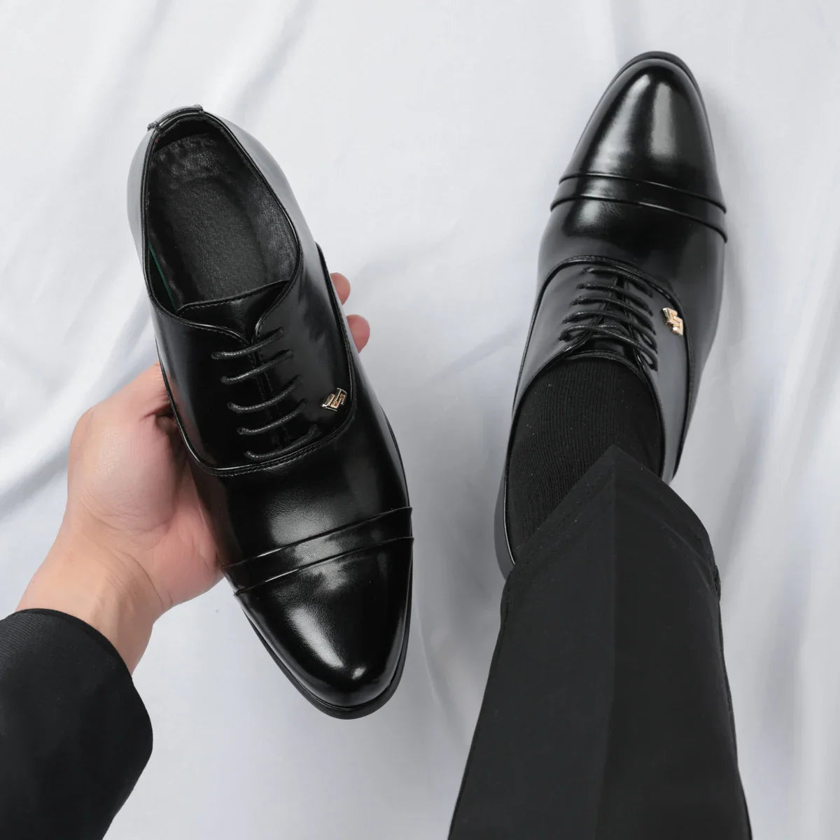 Trendy Men's Casual Black Brown Lace Up Oxford Cuban Shoes Gentleman Business Flats Dress Homecoming Footwear Zapatos Hombre