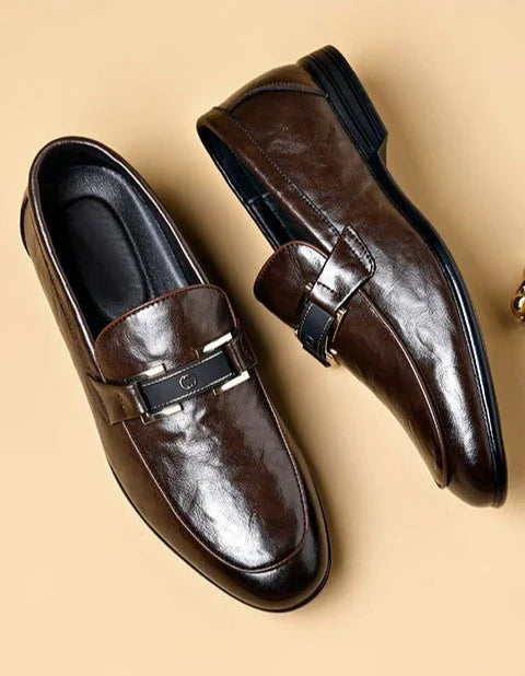 British Style Business Men's Formal Shoes Brown Slip-on Cheap Liquidation Elegant and Classic Leather Casual 39 Social Shoe Male